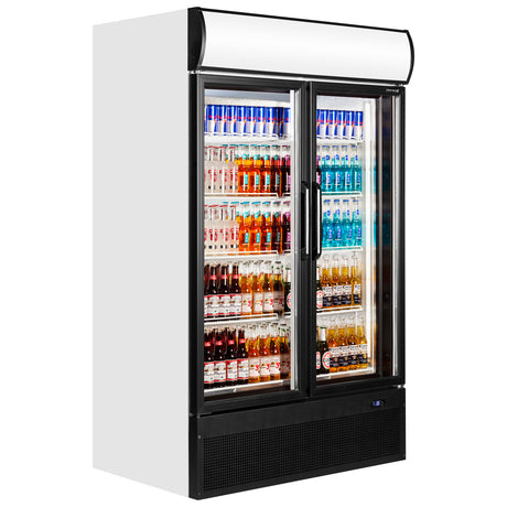 Tefcold Glass Door Merchandiser 645L, 2-Door Glass, +2 to +10°C – FSC1200H