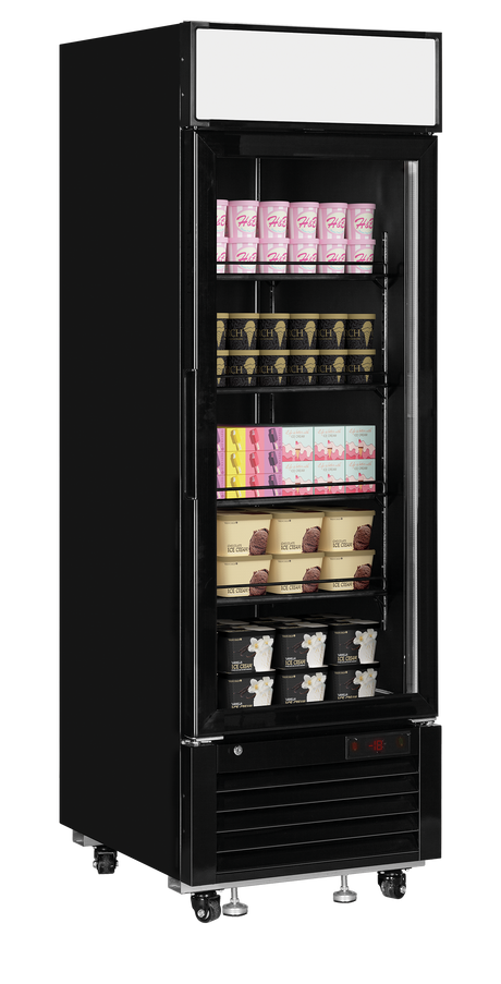 Tefcold Glass Door Display Freezer 405L, Glass Door, -25 to -14°C – LGF2500 Black – image 2