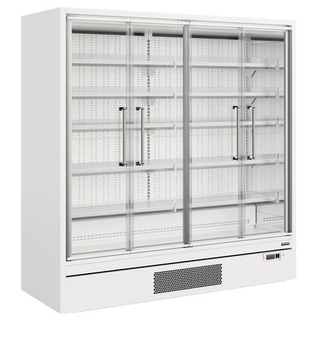 Tefcold Multideck with Doors 943L, 4-Door Glass, -1 to +5°C – Galaxy+ GP20FGD White