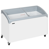 - - Sliding Curved Glass Lid Chest Freezer - NIC400SCEB LED