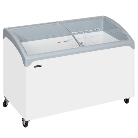 Tefcold Sliding Curved Glass Lid Chest Freezer 298L, -24 to -14°C – NIC400SCEB LED