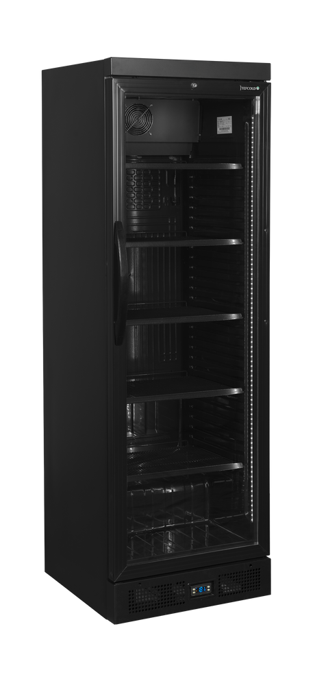 Tefcold Glass Door Merchandiser 219L, Glass Door, +2 to +10°C – CEV435 BLACK