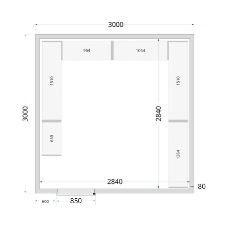 Tefcold Cold Room Panels 80 Mm Solid Door – Cold Room 300x300x220 WD