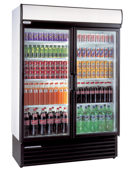 Tefcold Glass Door Merchandiser 1110L, 2-Door Glass, +1 to +10°C – HD1360