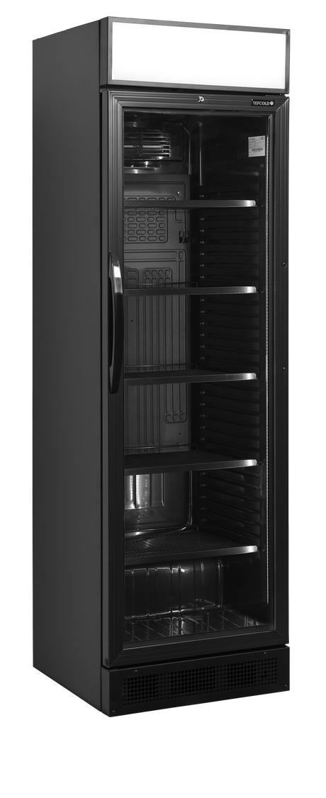 Tefcold Glass Door Merchandiser 345L, Glass Door, +2 to +12°C – CEV425CP BLACK