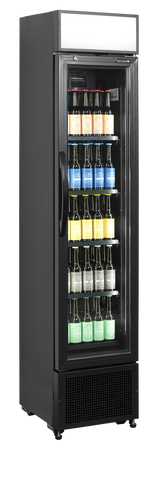 Tefcold Slimline Glass Door Merchandiser 116L, Glass Door, +2 to +12°C – FSC175H BLACK