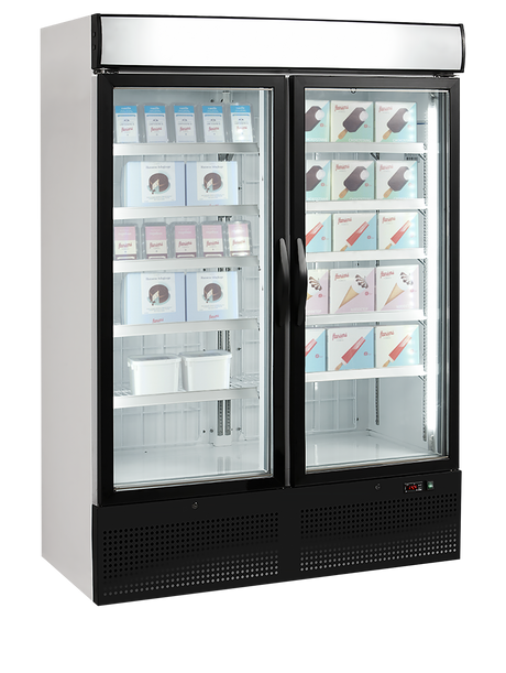 Tefcold Glass Door Display Freezer 930L, 2-Door Glass, -24 to -12°C – NF5000G – image 2