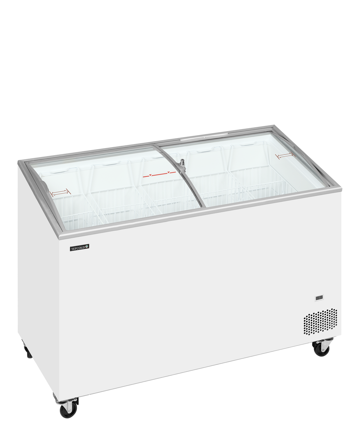 Sliding Curved Glass Lid Chest Freezer - IC402SCEB
