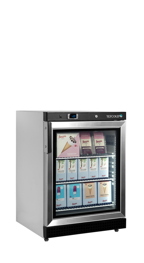 Tefcold Glass Door Display Freezer 120L, Glass Door, -24 to -10°C – UF200VG – image 2