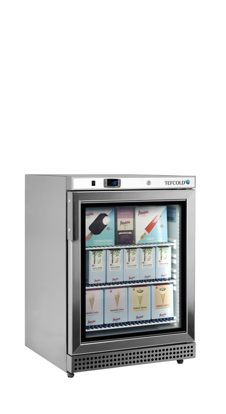 Tefcold Glass Door Display Freezer 120L, Glass Door, -24 to -10°C – UF200VSG – image 2