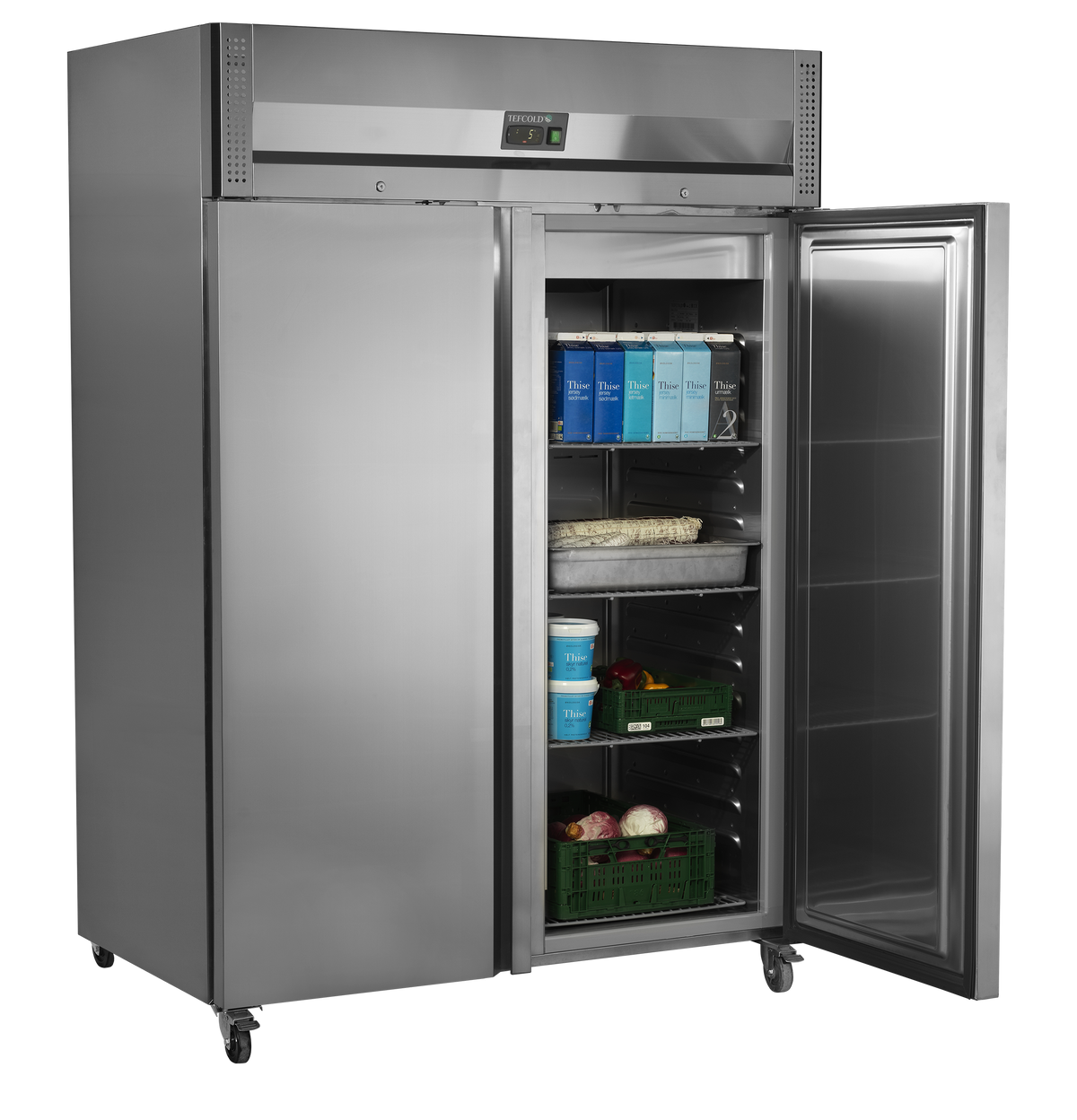 Tefcold Gastronorm Solid Door Refrigerator 954L, 2-Door Solid, -2 to +8°C – RK1420X1