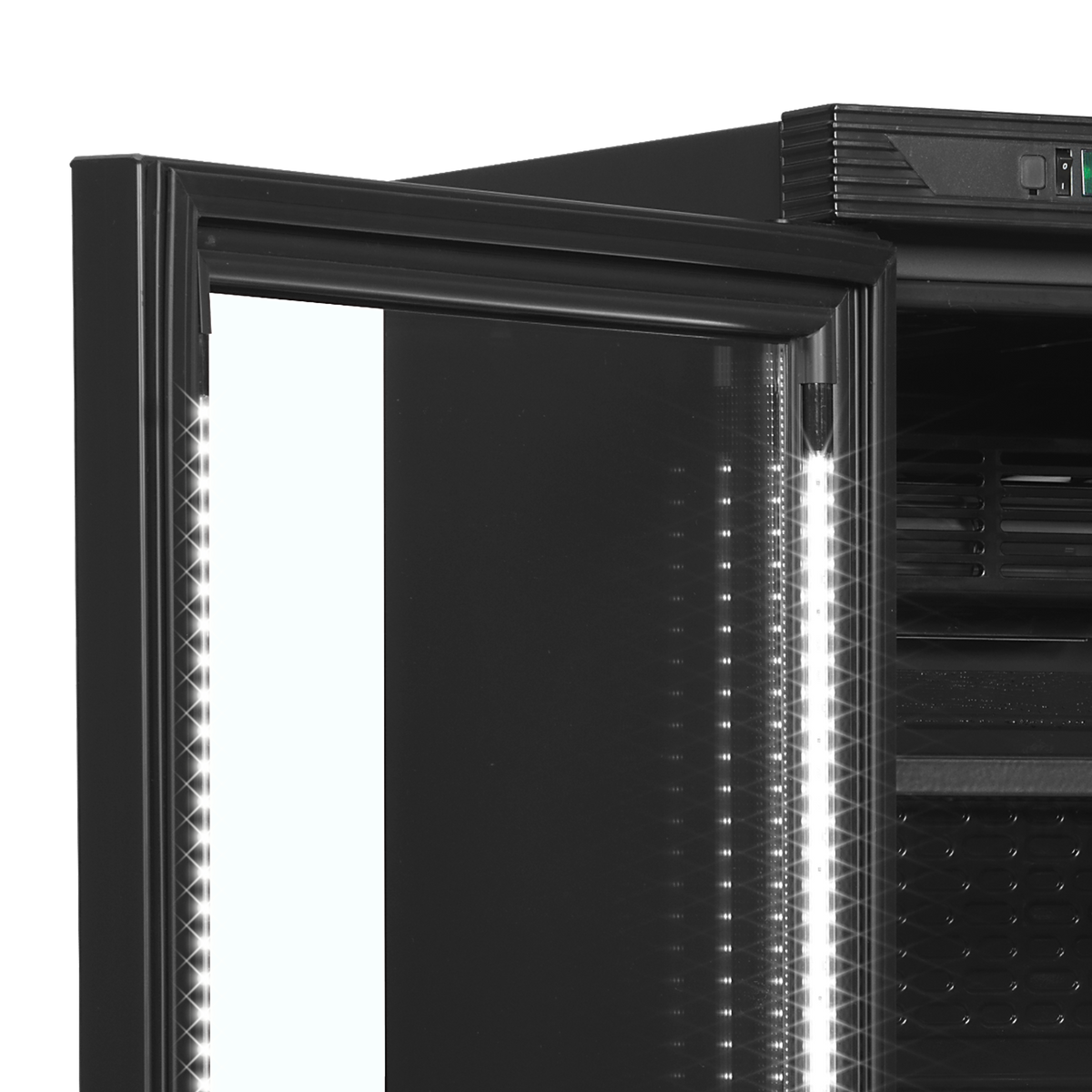 Tefcold Glass Door Merchandiser 219L, Glass Door, +2 to +12°C – CEV425 BLACK L/H
