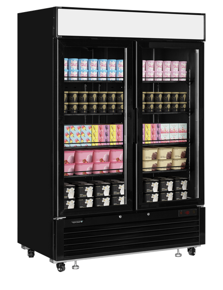 Tefcold Glass Door Display Freezer 922L, 2-Door Glass, -25 to -14°C – LGF5000 Black – image 2
