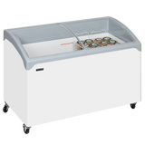 - - Sliding Curved Glass Lid Chest Freezer - NIC400SCEB LED