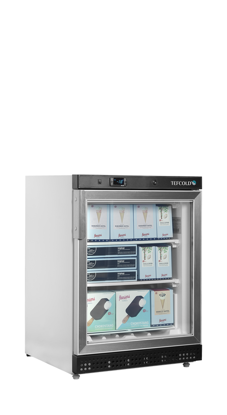 Tefcold Glass Door Display Freezer 120L, Glass Door, -24 to -10°C – UF200G – image 2