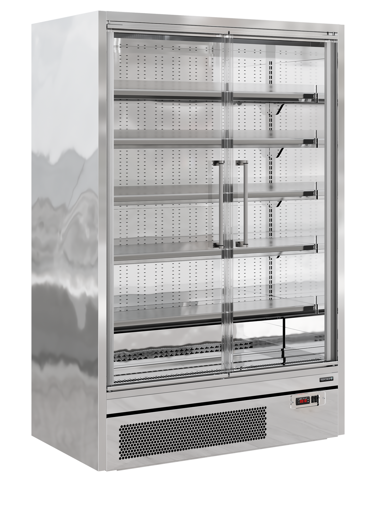 Tefcold Multideck with Doors 629L, 2-Door Glass, -1 to +5°C – Galaxy+ GP14FGD SS