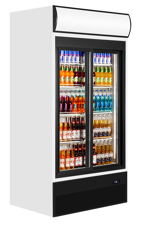 Tefcold Glass Door Merchandiser 524L, 2-Door Sliding Glass, +2 to +10°C – FSC1000S – image 2