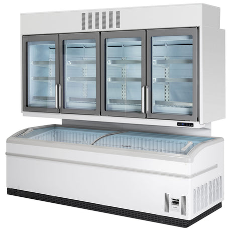Tefcold Panoramic Top Case Freezer 642L, 4-Door Glass, -24 to -18°C – SUPER ARV215DE