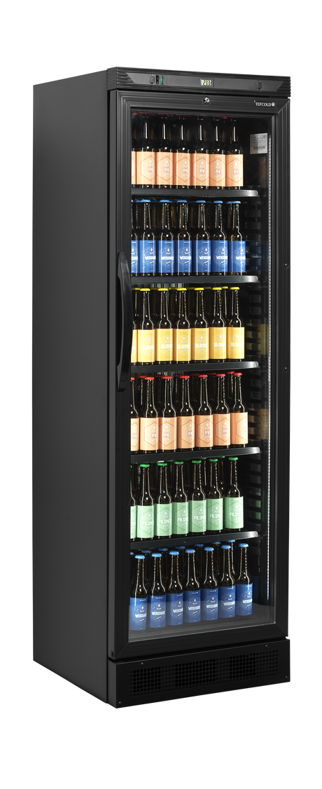 Tefcold Glass Door Merchandiser 219L, Glass Door, +2 to +12°C – CEV425 BLACK