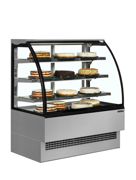 Tefcold Patisserie Display Cabinet 890L, 2-Door Sliding Glass, +1 to +10°C – EVO1802 SS