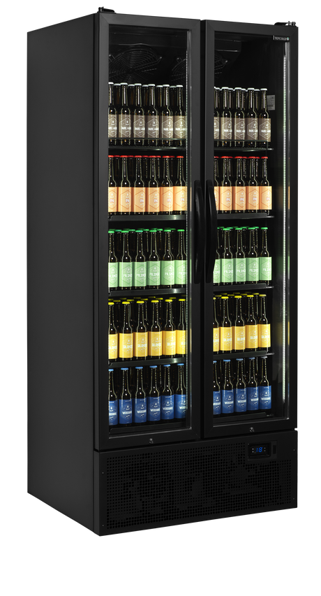 Tefcold Bottle Cooler 535L, 2-Door Glass, +2 to +10°C – FS890H BLACK – image 2