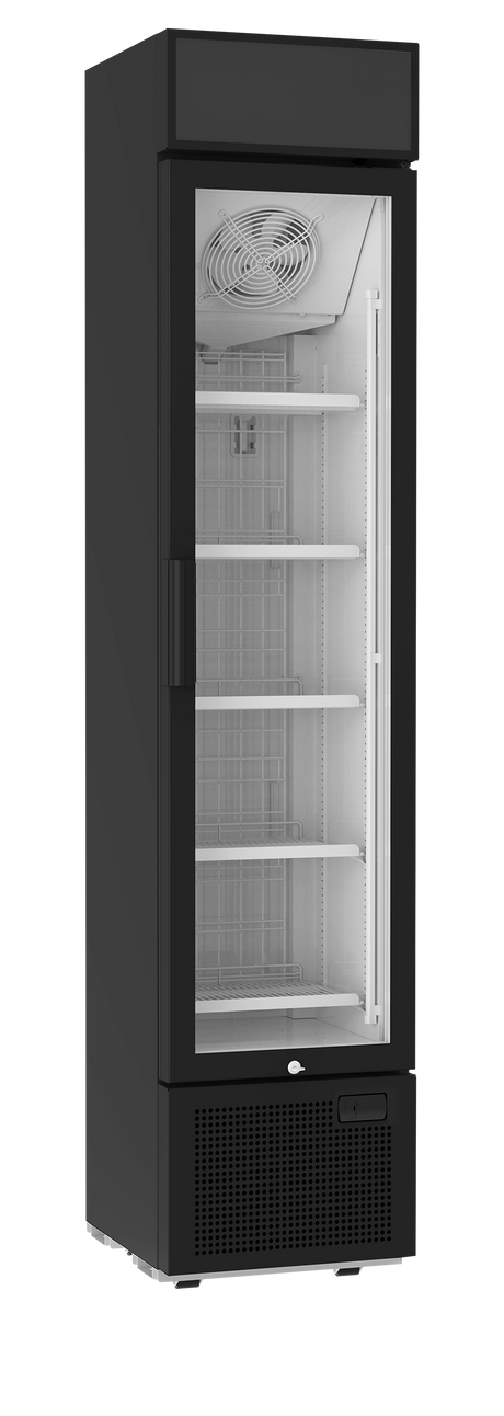 Tefcold Slim Display Freezer 113L, Glass Door, -23 to -12°C – FSF176VH B