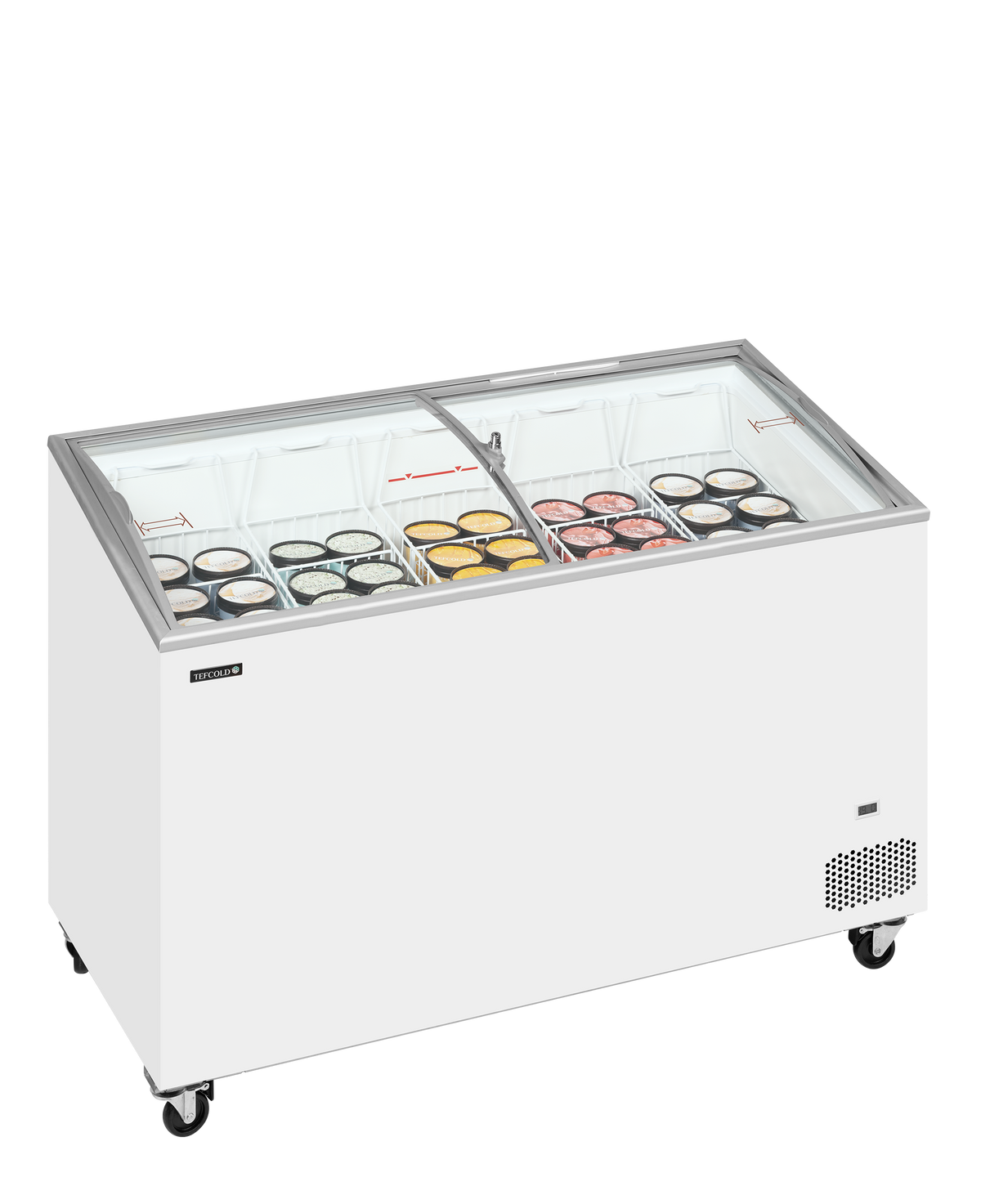 Sliding Curved Glass Lid Chest Freezer - IC402SCEB