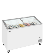 Sliding Curved Glass Lid Chest Freezer - IC402SCEB
