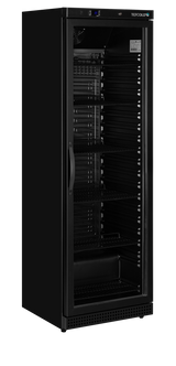 Tefcold Glass Door Merchandiser 350L, Glass Door, +2 to +10°C – UR400G BLACK