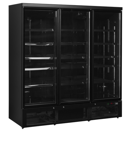 Tefcold Glass Door Merchandiser 1062L, 3-Door Glass, -1 to +10°C – Atom Maxi C3DBB