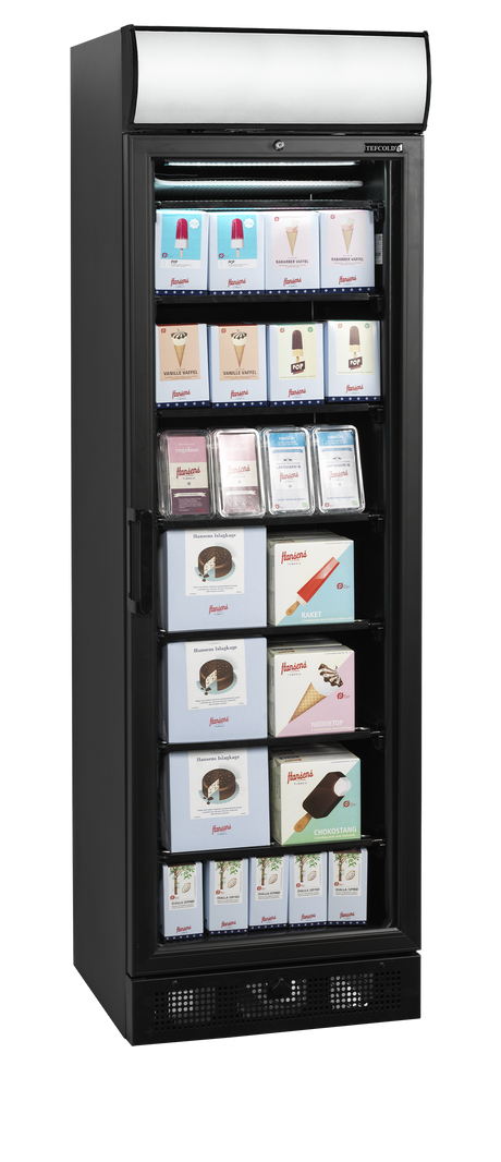 Tefcold Glass Door Freezer 270L, Glass Door, -24 to -14°C – UFSC371GCP Black – image 2