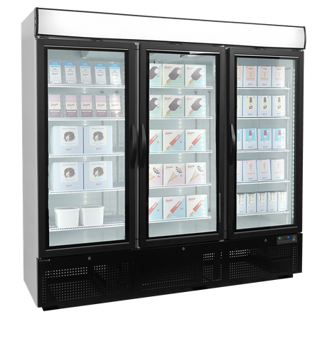 Tefcold Glass Door Display Freezer 1657L, 3-Door Glass, -24 to -12°C – NF7500G – image 2