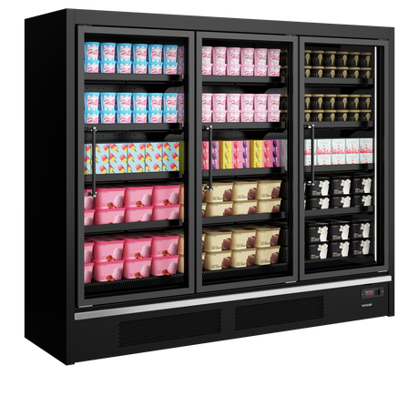 Tefcold Glass Door Freezer 1300L, 3-Door Glass, -21 to -18°C – Galaxy+ GPF3D Black – image 2