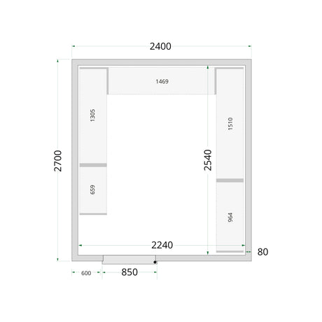 Tefcold Cold Room Panels 80 Mm Solid Door – Cold Room 240x270x220 WD