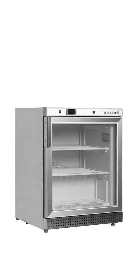 Tefcold Glass Door Display Freezer 120L, Glass Door, -24 to -10°C – UF200SG
