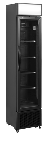 Tefcold Slimline Glass Door Merchandiser 116L, Glass Door, +2 to +12°C – FSC175H BLACK