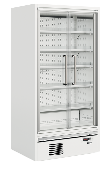 Tefcold Multideck with Doors 472L, 2-Door Glass, -1 to +5°C – Galaxy+ GP10FGD White