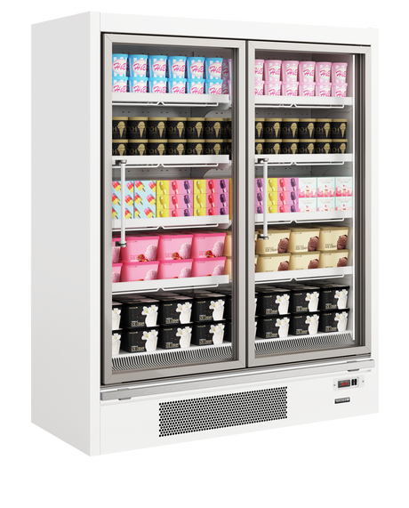 Tefcold Glass Door Freezer 866L, 2-Door Glass, -21 to -18°C – Galaxy+ GPF2D White – image 2