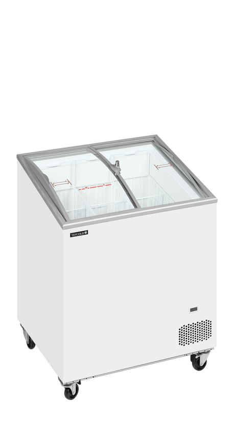Tefcold Sliding Curved Glass Lid Chest Freezer 157L, -24 to -14°C – IC202SCEB