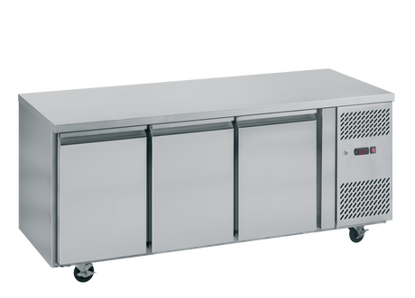 Tefcold Gastronorm Counter 334L, 3-Door Solid, -2 to +8°C – PH30
