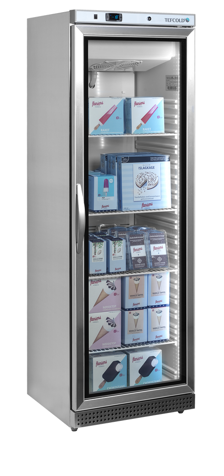 Tefcold Glass Door Display Freezer 340L, Glass Door, -24 to -10°C – UF400VSG – image 2
