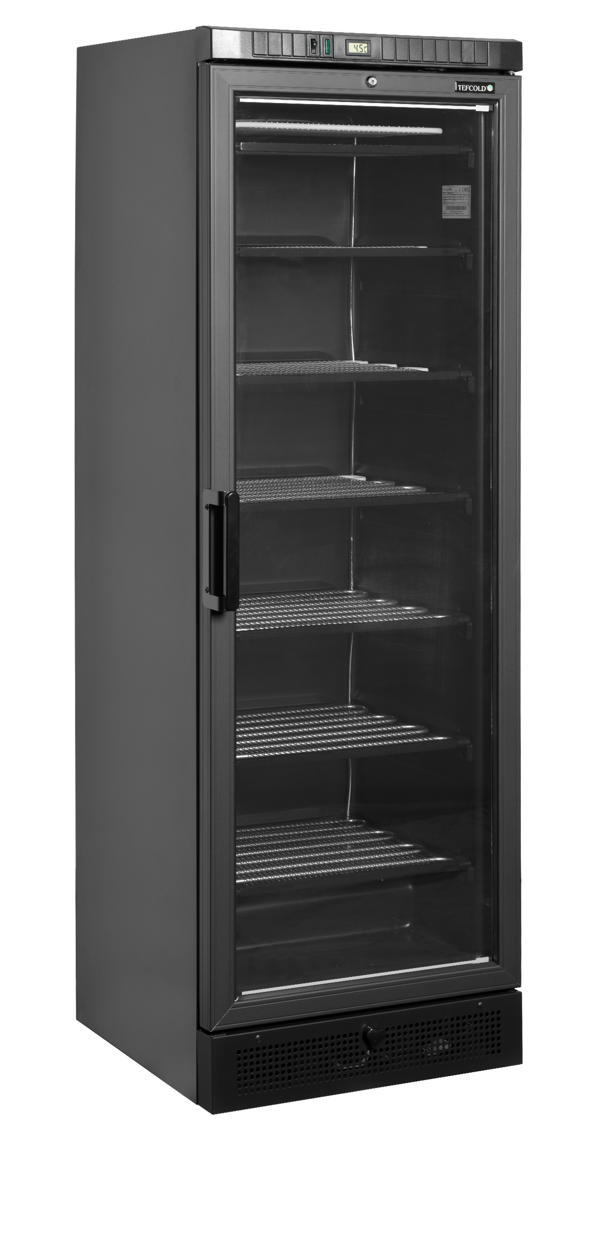 Tefcold Glass Door Display Freezer 270L, Glass Door, -23 to -18°C – UFSC371G Black