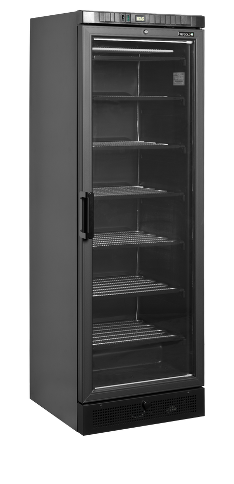 Tefcold Glass Door Display Freezer 270L, Glass Door, -23 to -18°C – UFSC371G Black
