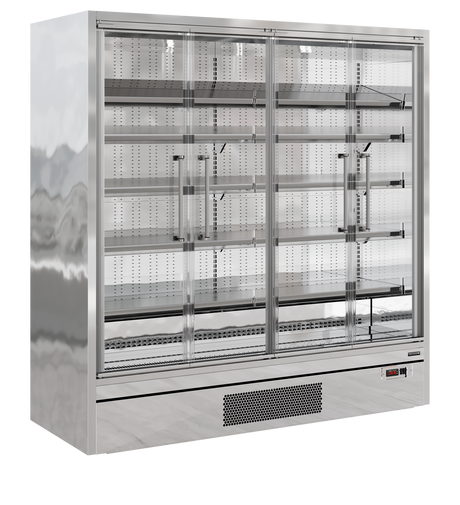 Tefcold Multideck with Doors 943L, 4-Door Glass, -1 to +5°C – Galaxy+ GP20FGD SS