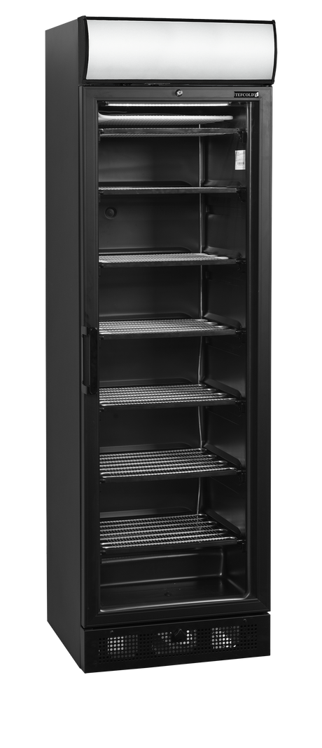Tefcold Glass Door Freezer 270L, Glass Door, -24 to -14°C – UFSC371GCP Black
