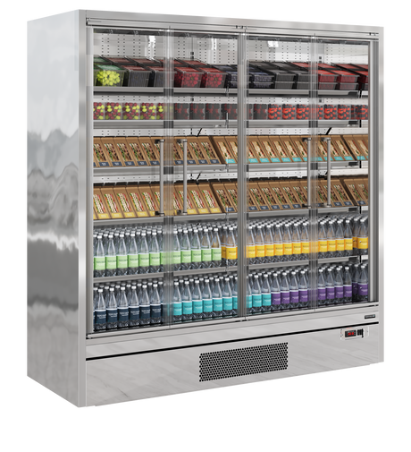 Tefcold Multideck with Doors 943L, 4-Door Glass, -1 to +5°C – Galaxy+ GP20FGD SS – image 2
