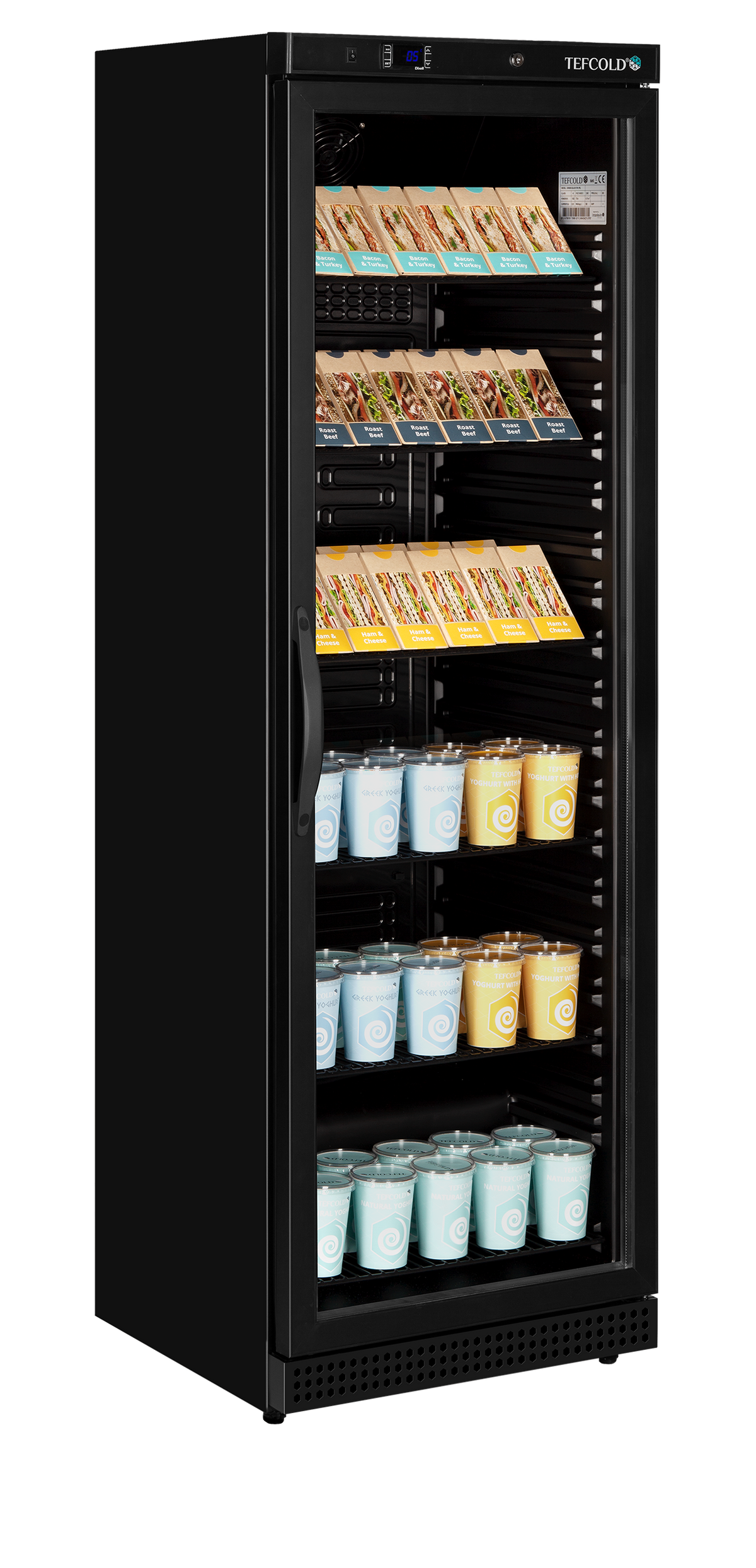 Tefcold Glass Door Merchandiser 350L, Glass Door, +2 to +10°C – UR400G BLACK – image 2