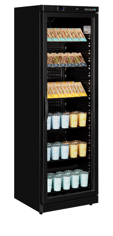 Tefcold Glass Door Merchandiser 350L, Glass Door, +2 to +10°C – UR400G BLACK – image 2