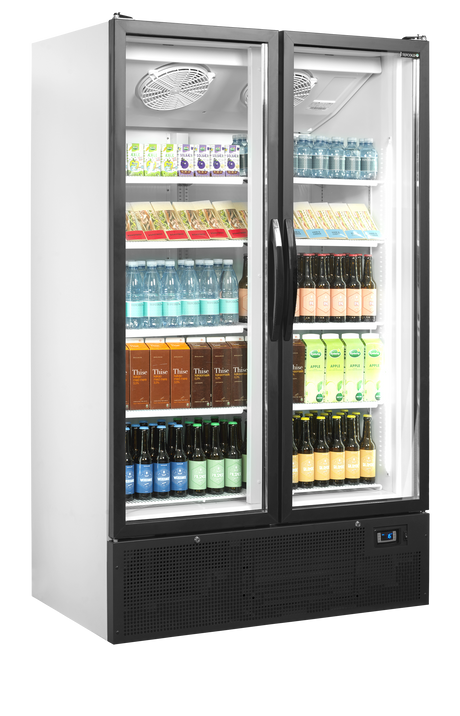 Tefcold Display Chiller 652L, 2-Door Glass, +2 to +10°C – FS1202H – image 2