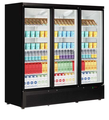 Tefcold Glass Door Merchandiser 1264L, 3-Door Glass, -1 to +10°C – Atom Maxi C3DB – image 2